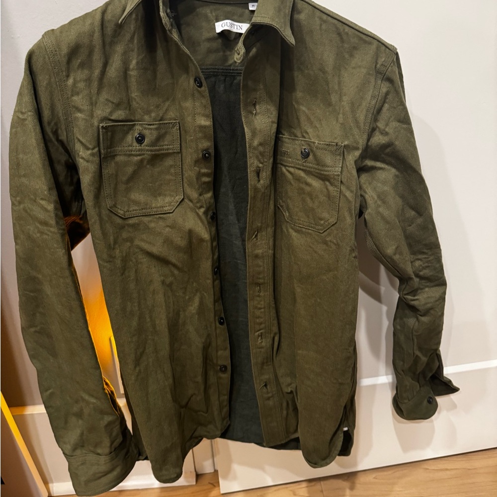 Gustin Olive Green Denim Shirt